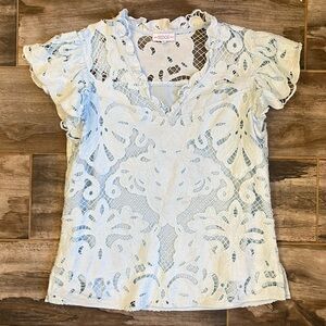 S’EDGE light blue lace shirt size medium